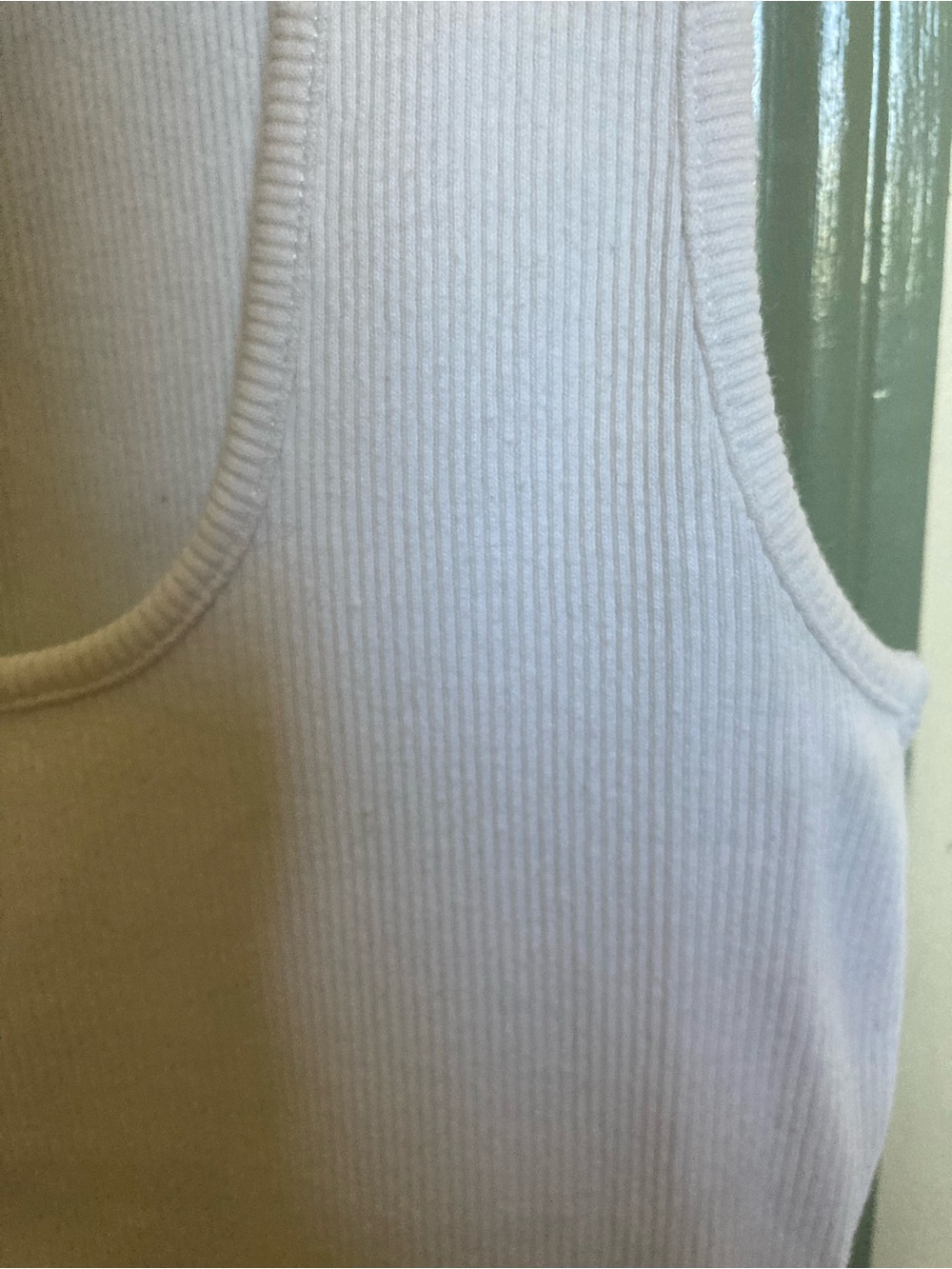 White Ribbed Sezane Tank Top - Picture 4 of 5